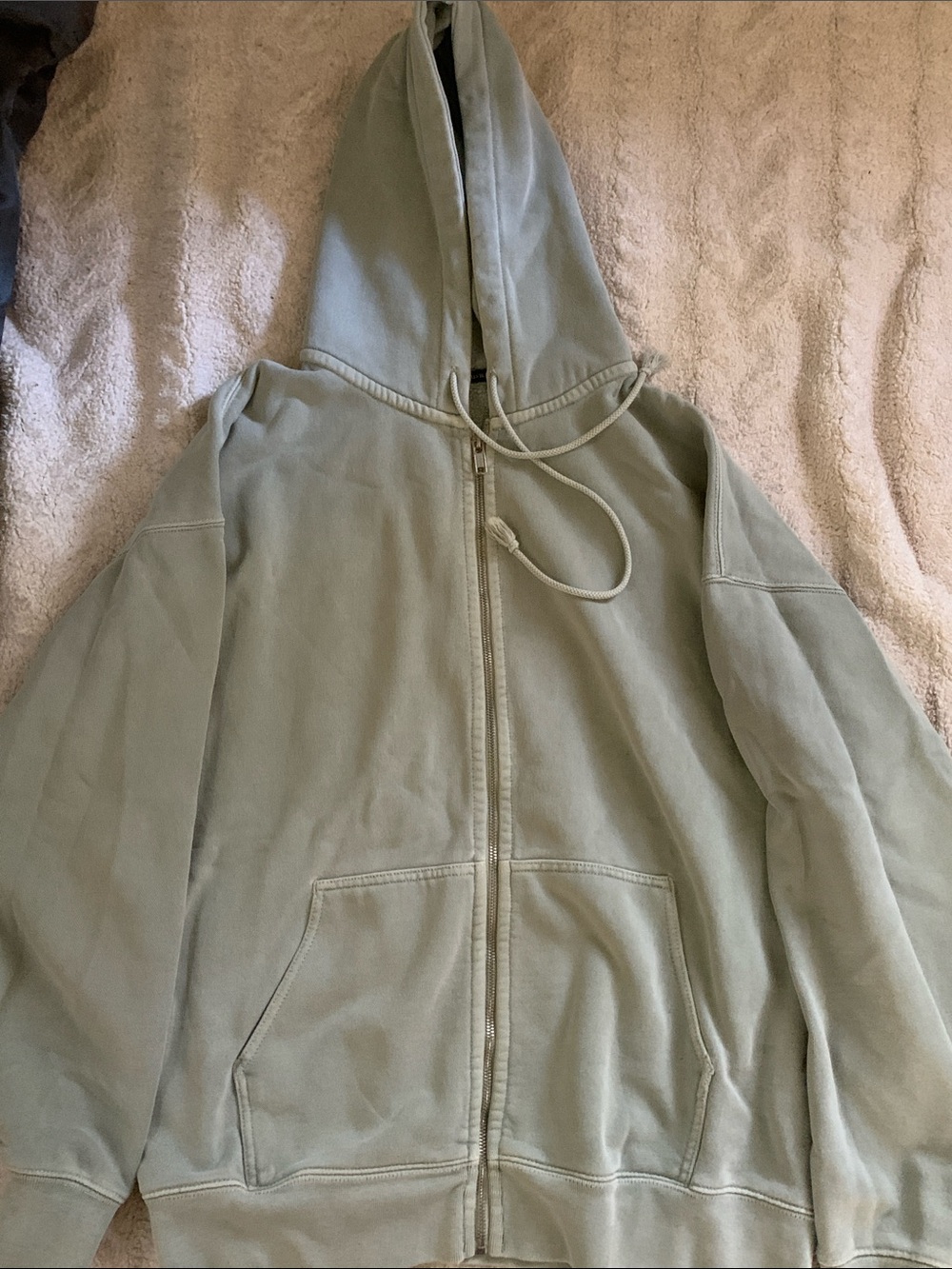 Brandy Melville Sage Green Zip-Up Hoodie
